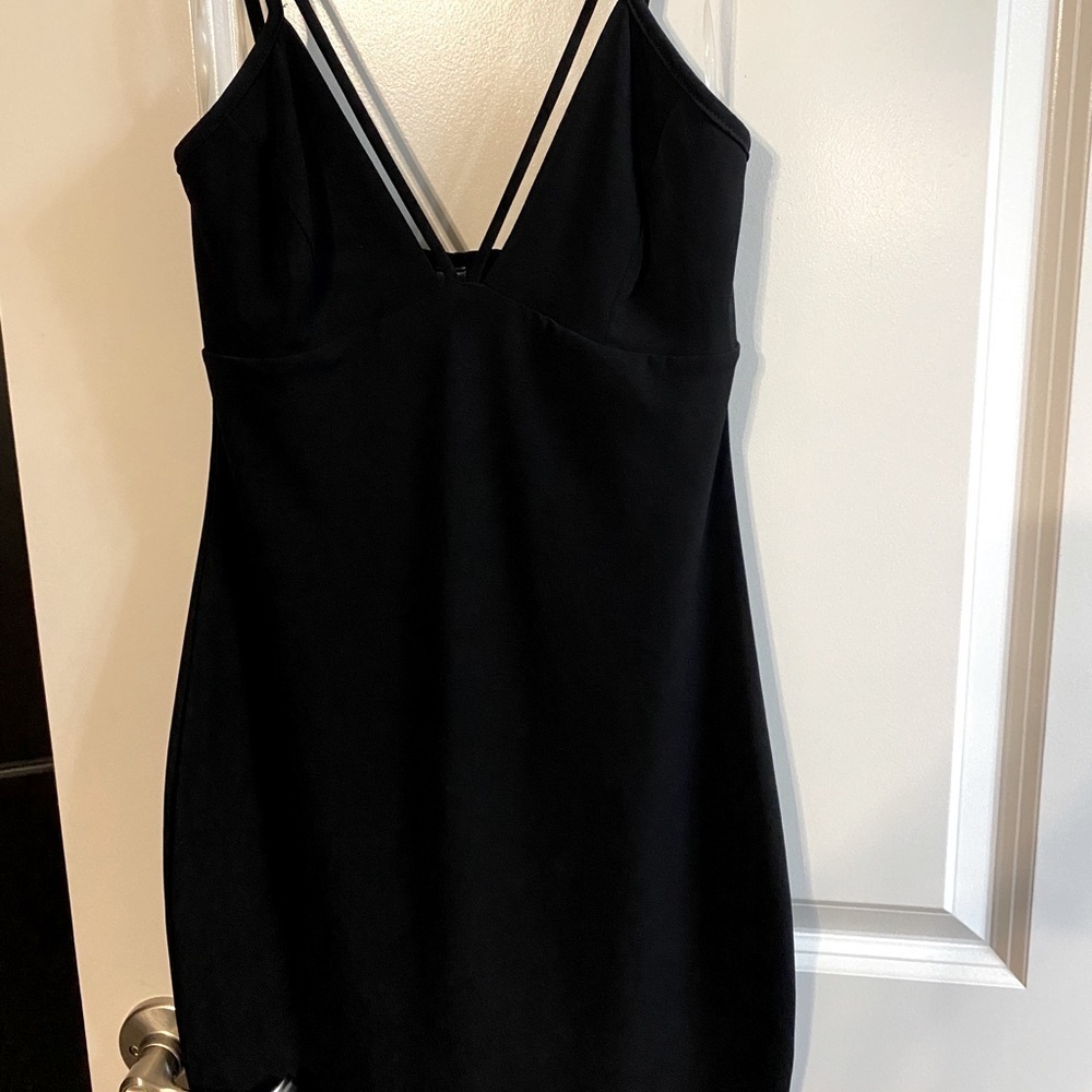 Strappy black mini dress - Small